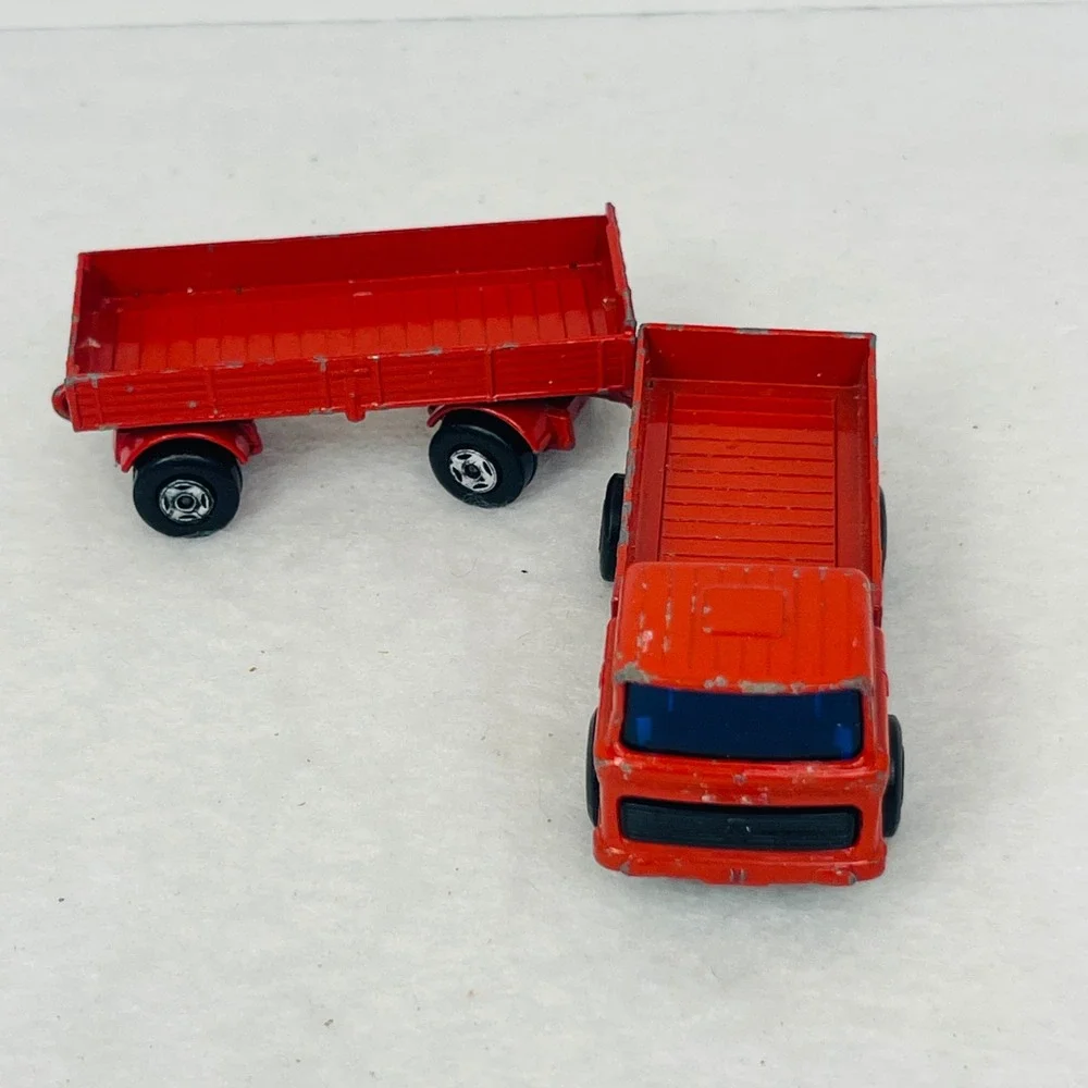 Vintage 1978 Matchbox Lesney Red Mercedes Truck and Trailer Made in England
